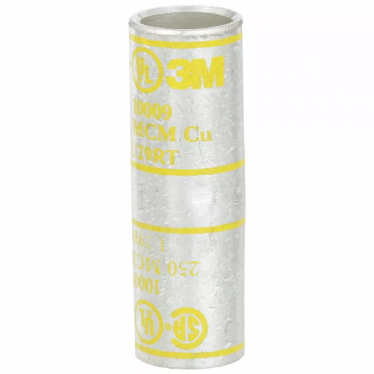 3M 10009 Open Barrel Splice, 250 kcmil, Yellow Code, 2.25 in, Copper