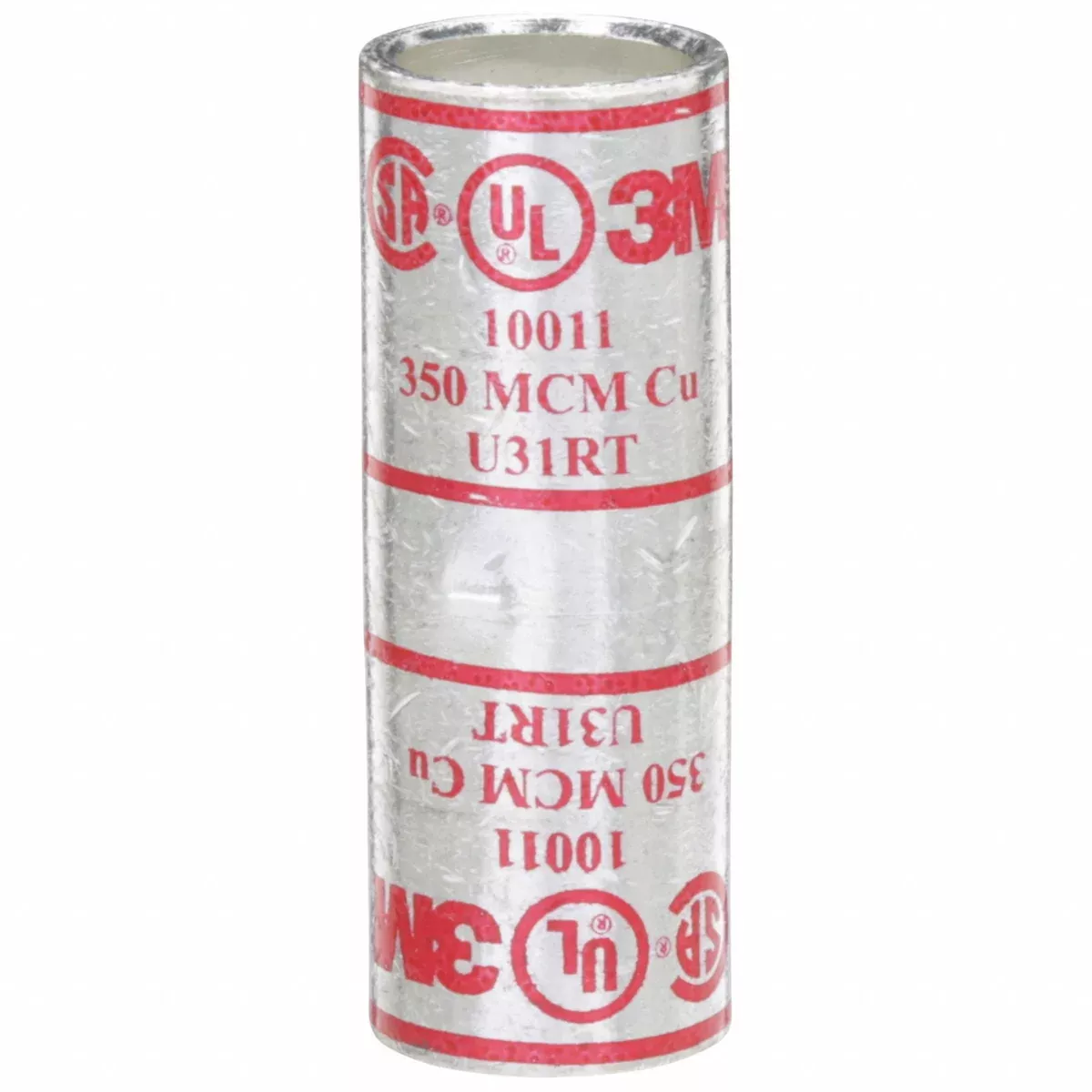 3M 10011 Open Barrel Splice, 350 kcmil, Red Code, 2.38 in, Copper