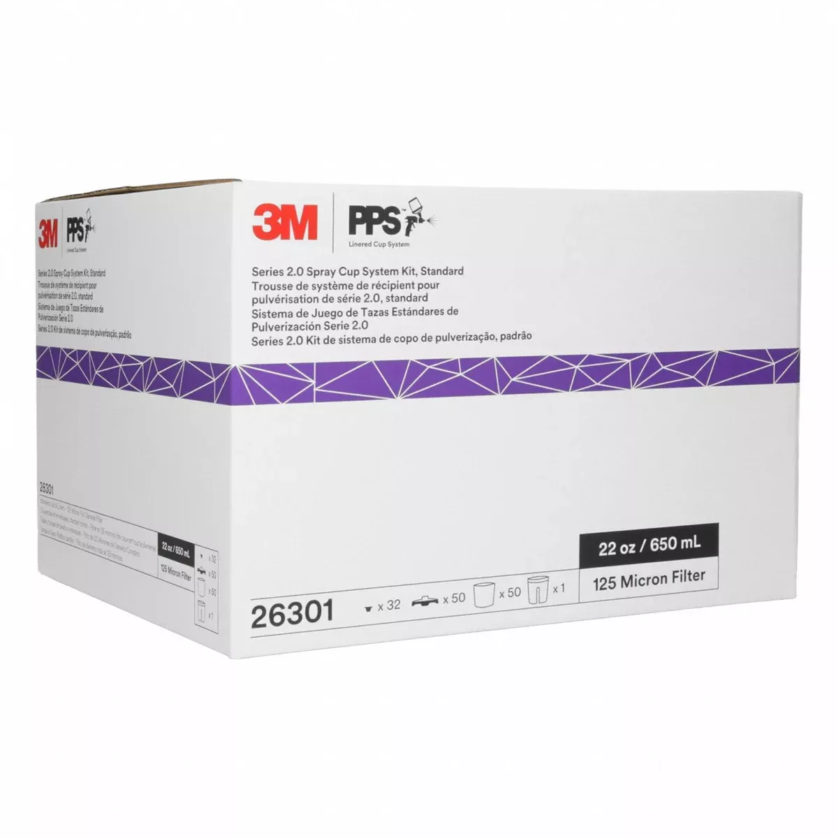 3M 26301 Spray Gun Cup Liner Kit, PPS, Plastic, Spray Cup Systems