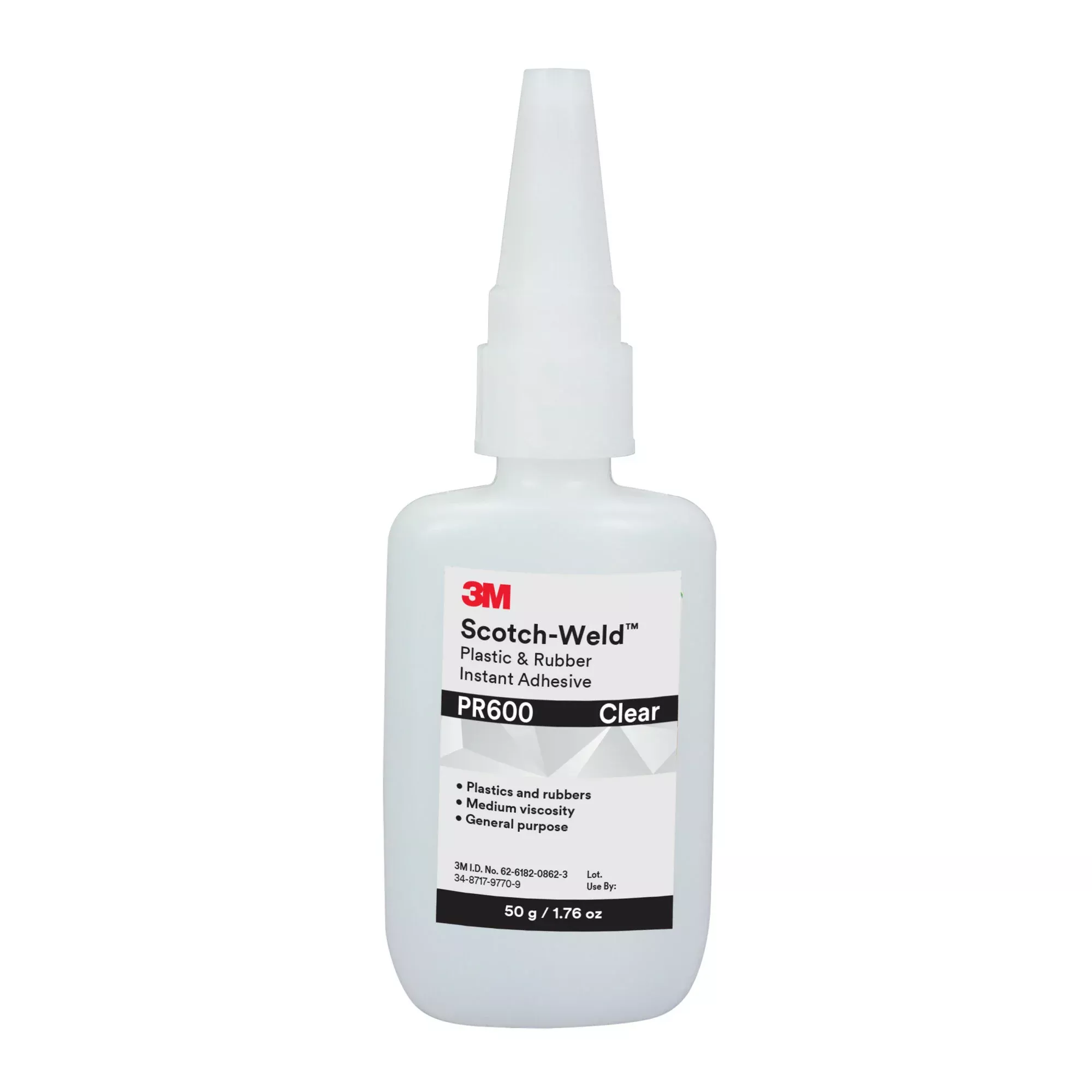 3M Scotch-Weld Plastic & Rubber Instant Adhesive PR600, Clear, 50Gram