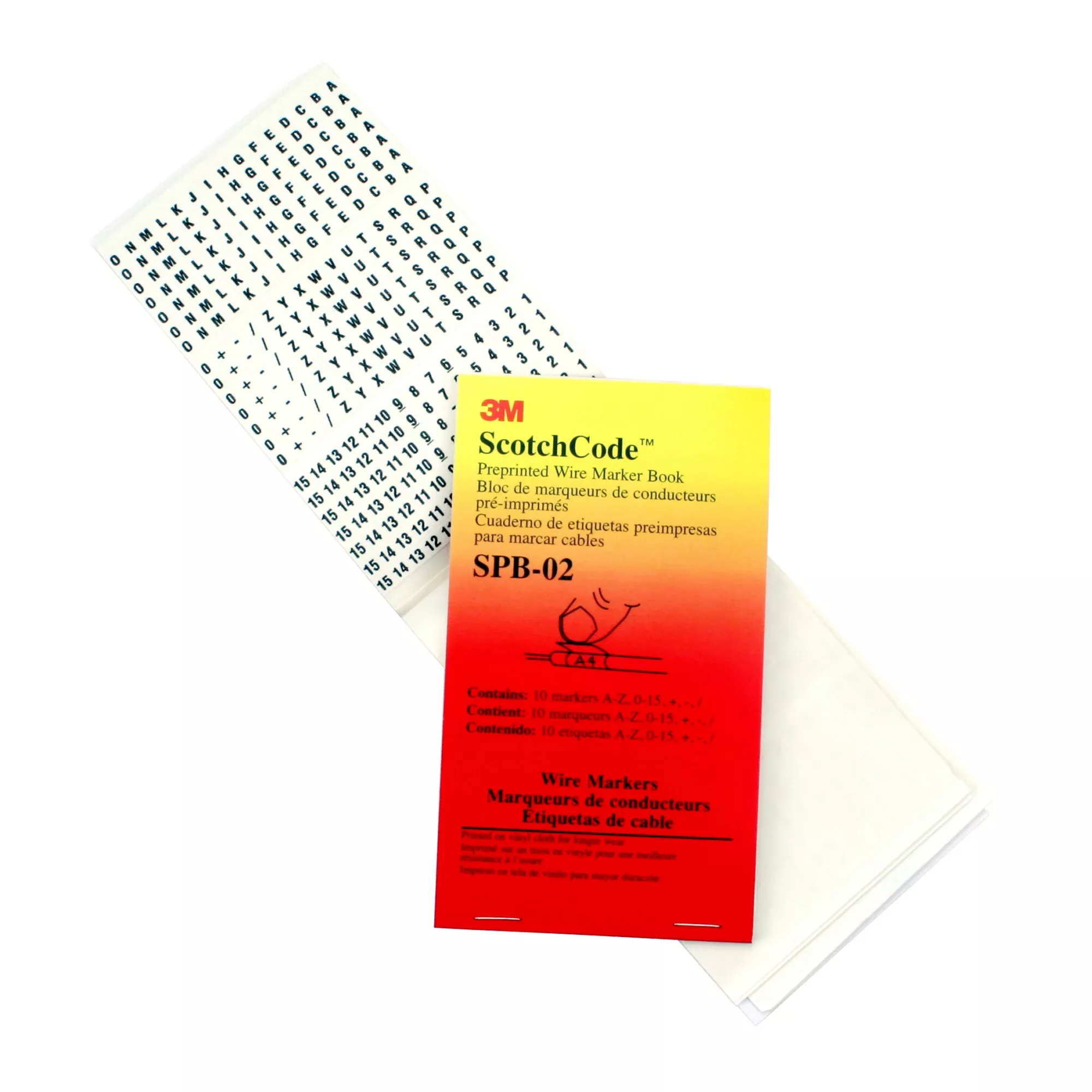 3M ScotchCode Pre-Printed Wire Marker Book SPB-01