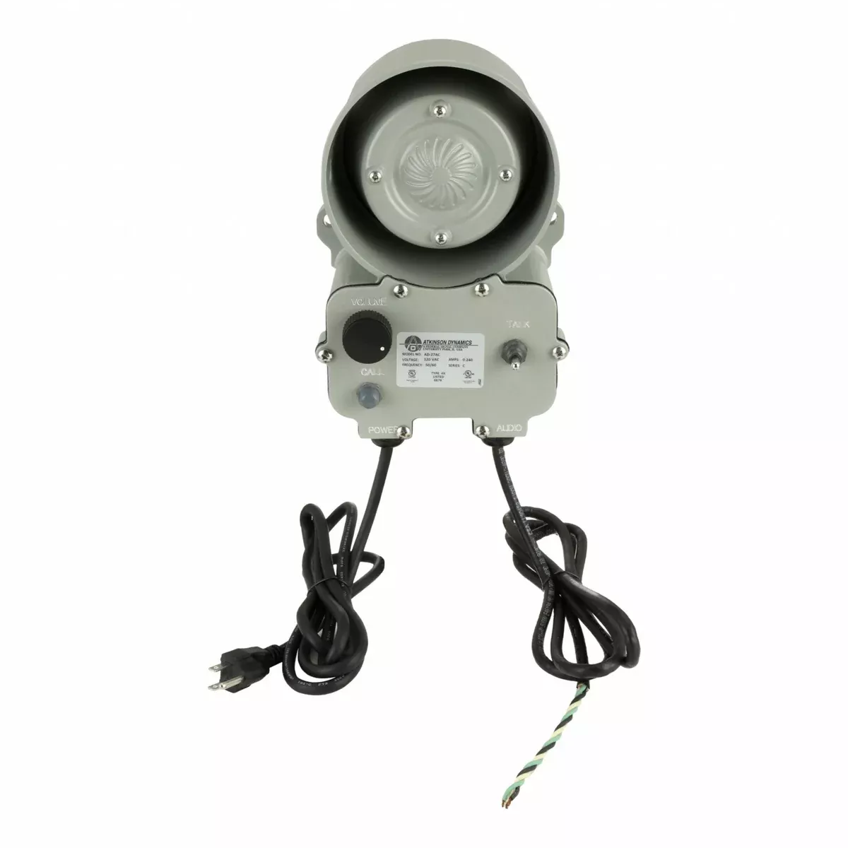 Atkinson Dynamics AD-27AC Audio Intercom Module, Master, 120V AC, 25W, NEMA 4X, Wall Mount, Gray