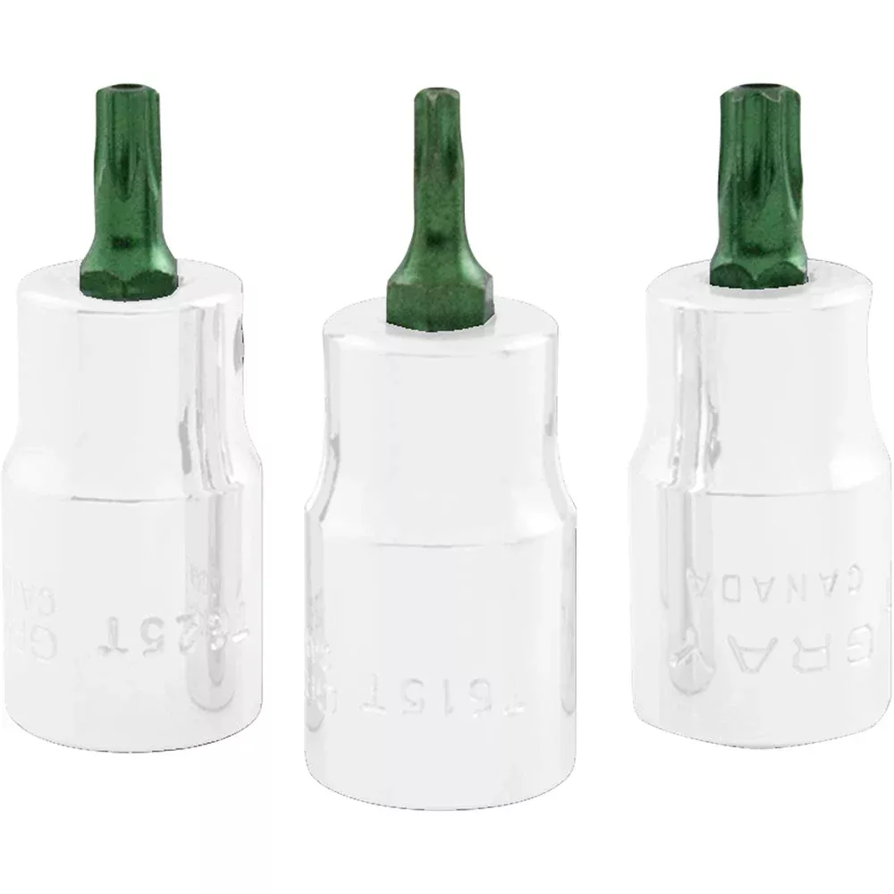 Bits - Gray Tools Replacement Bits for 3/8" Drive Torx Head Sockets - Tamper Resistant - Standard Length, 78127T