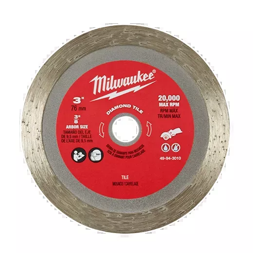Blade - Milwaukee 3" Diamond Tile Blade, 49-94-3010