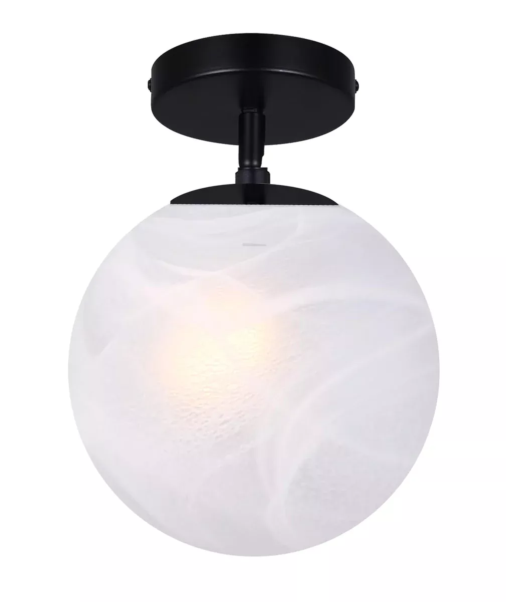 Ceiling Light - Canarm MACKENNA Matte Black Semi-Flush Mount, ISF1229A01BK