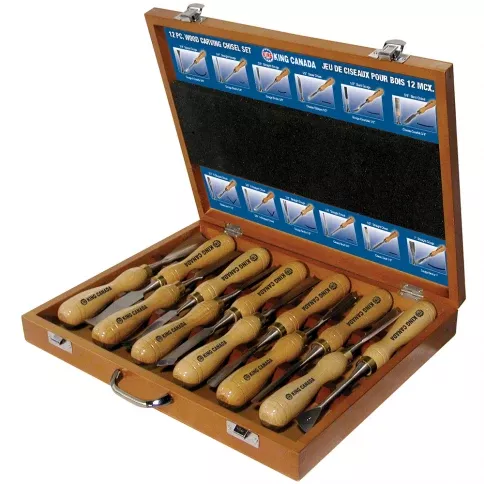 Chisel Set - King Canada 12 Piece Wood Carving Chisel Set, K-1212