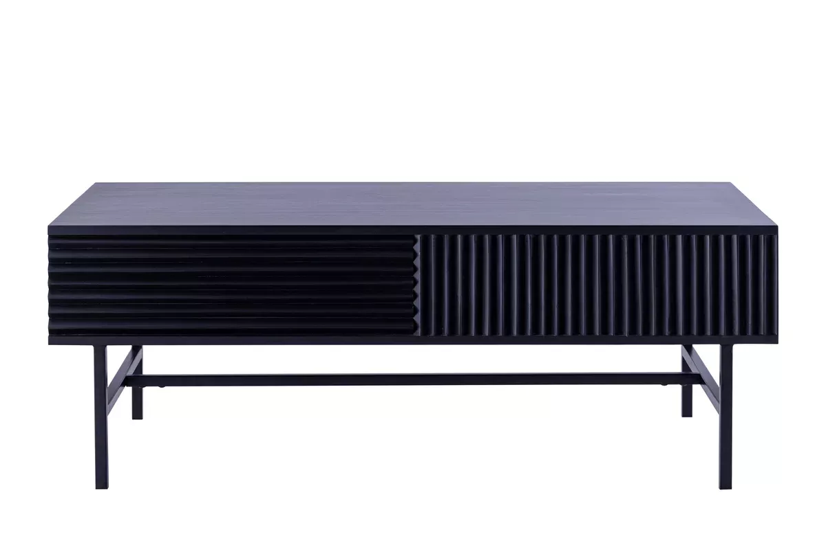 Coffee Table - Canarm MEZ, Black Mango Wood & Iron, SC-105
