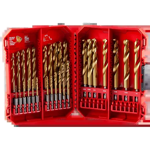 Drill Bit Set - Milwaukee SHOCKWAVE Impact Duty™ RED HELIX™ Titanium Drill Bit Set - 23PC, 48-89-4631