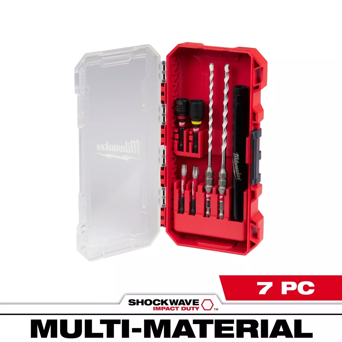 Drill Bits - Milwaukee SHOCKWAVE Impact Duty™ Carbide Multi-Material Drill Bit Concrete Screw Install Set - 7PC, 48-20-8877