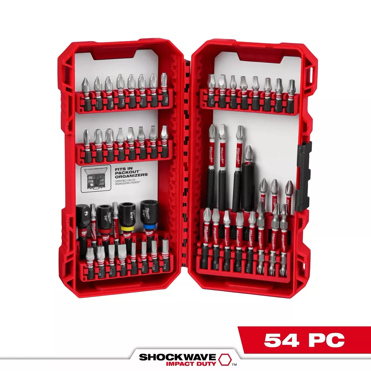 Drill Bits - Milwaukee SHOCKWAVE™ Impact Duty Driver Bit Set - 54PC, 48-32-4010