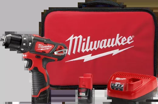 Drill/Driver Kit - Milwaukee M12™ 3/8” Hammer Drill/Driver Kit, 2408-22