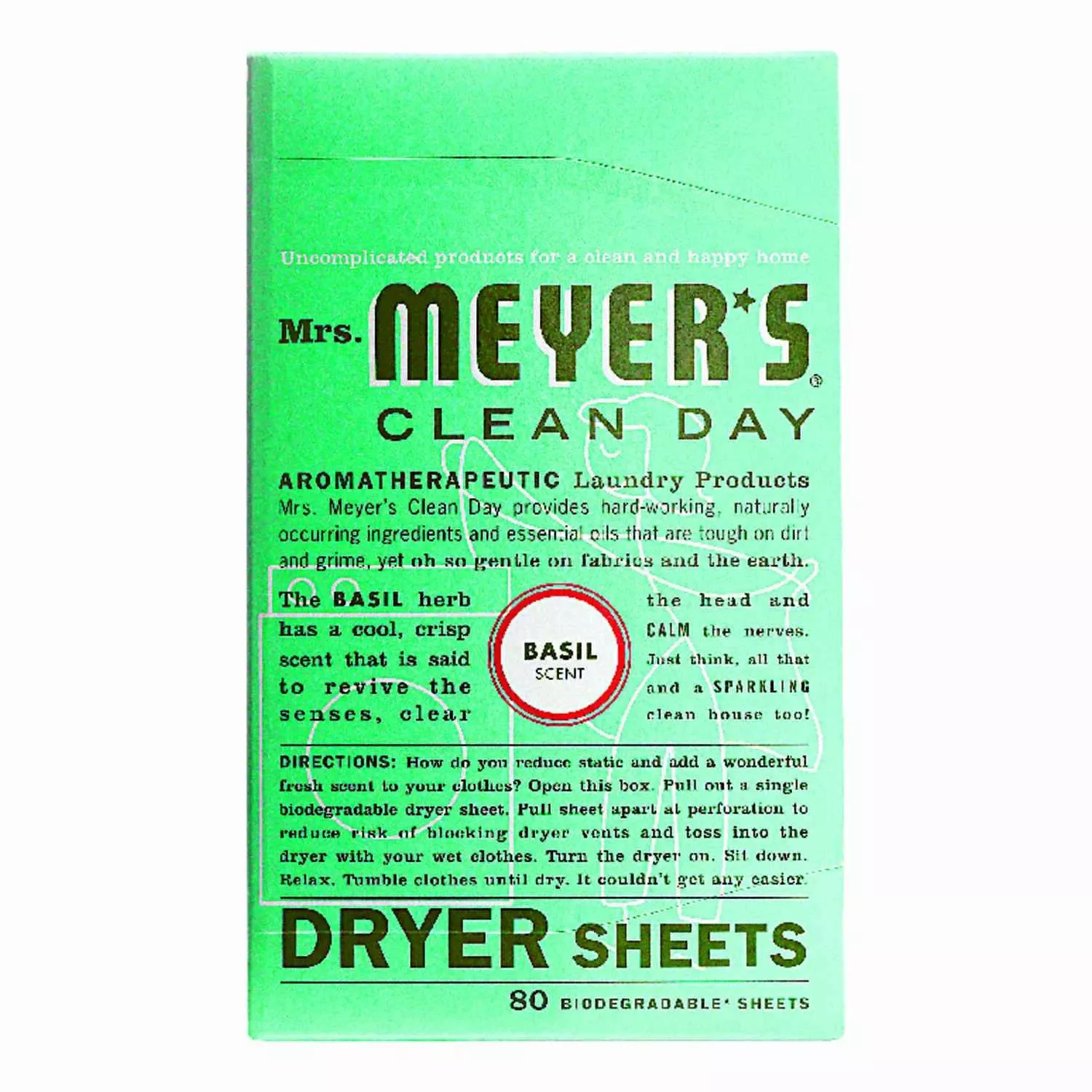 Dryer Sheets, Basil, 80-ct.