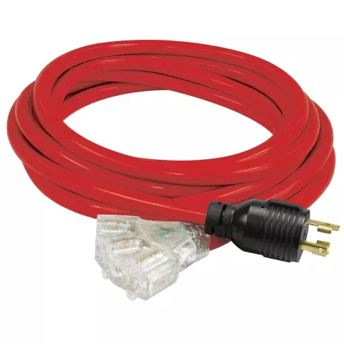 Extension Cord - King Canada 25 FT Generator Extension Cord with Tri-Tap, K-L530-25-3T