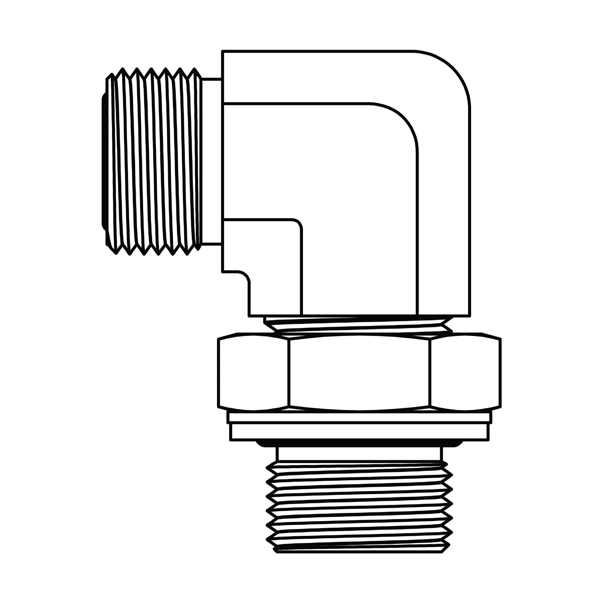 FF3801-12-08 ORFS to BSPP Elbow 90