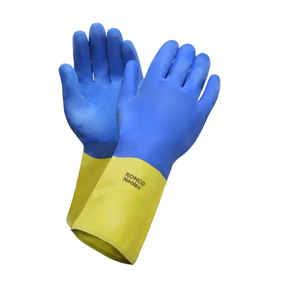 General Purpose Gloves - Ronco Neolex™ Neoprene over Latex Reusable Gloves, Flocklined, 56-562-09,