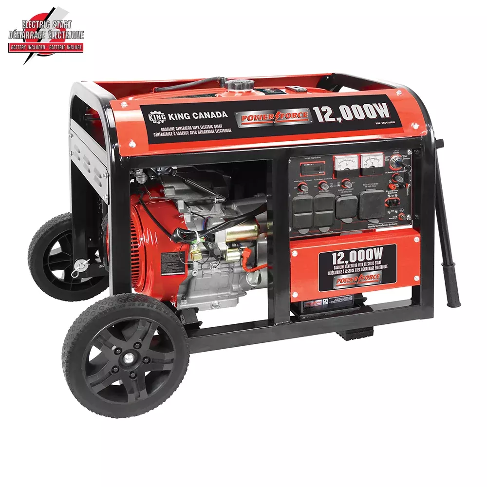 Generator - King Canada 12,000W Gasoline Generator with Electric Start, KCG-12000GE