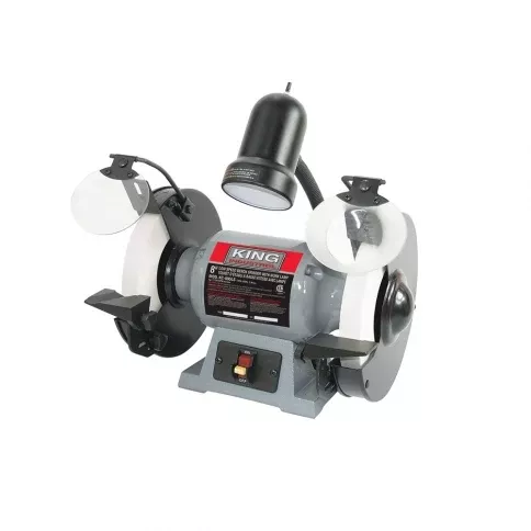 Grinder - King Canada 8" Low Speed Bench Grinder with Light, KC-895LS