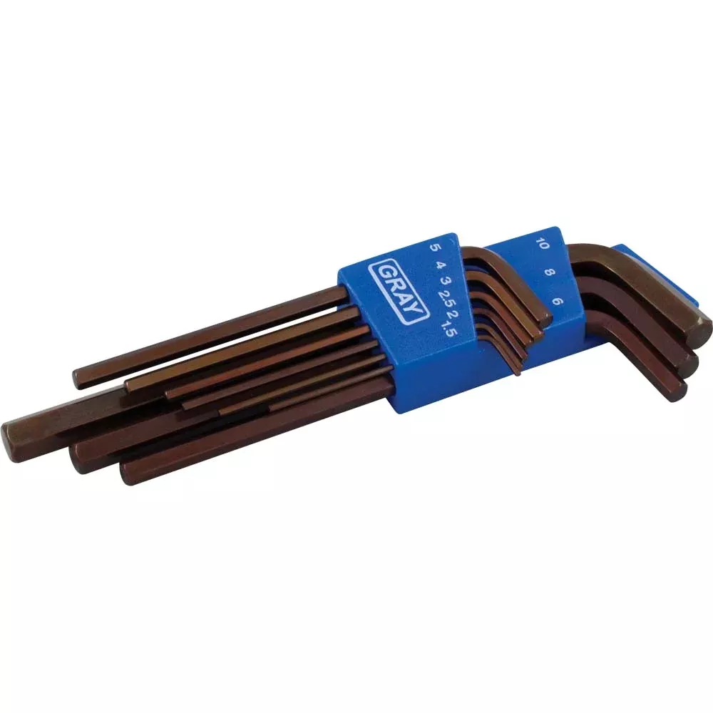 Hex Key - Gray Tools 9 Piece Extra Long Arm Hex Key Wrench Set, 68709XL