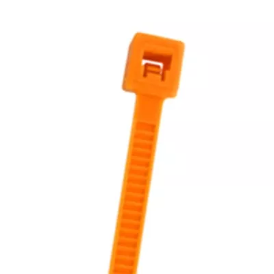 NTE Electronics 04-075014 CABLE TIE 50 LB. STD. 7.5" FLUORESCENT ORANGE 100/BAG