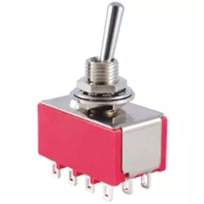 NTE Electronics 54-313E SWITCH TOGGLE MINIATURE BAT HANDLE 4PDT 5A 120VAC