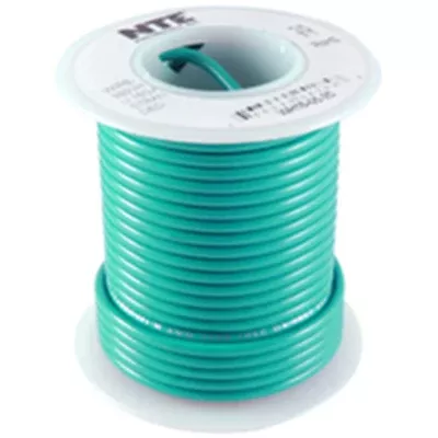 NTE Electronics WH26-05-25 Hook Up Wire 300V Stranded Type 26AWG Green 25ft