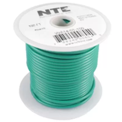 NTE ElectronicsWA16-05-100 HOOK UP WIRE AUTO 16 GAUGE GREEN STRANDED 100'