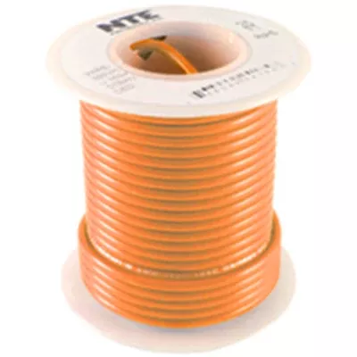 NTE WHS20-03-100 Hook Up Wire 300V Solid Type 20 Gauge 100 FT ORANGE