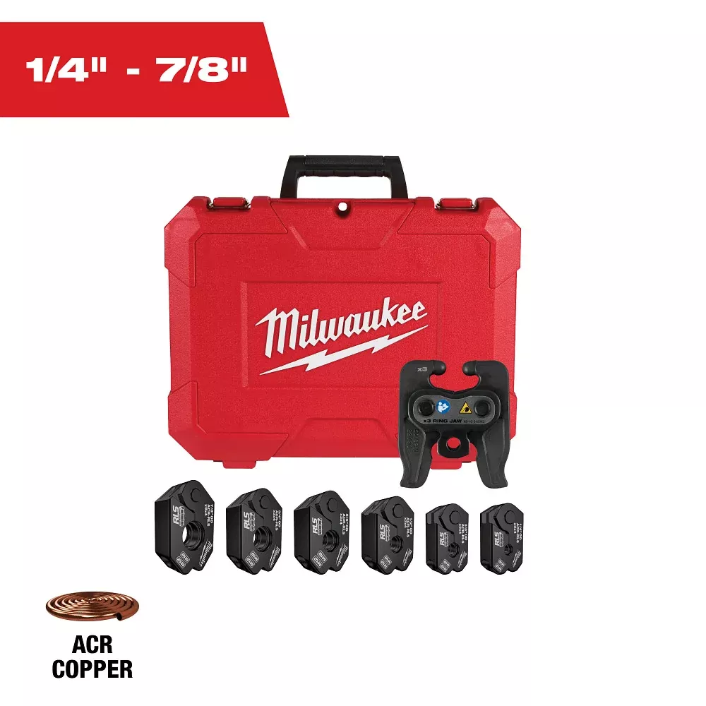 Press Ring Kit - Milwaukee 1/4" - 7/8" RLS Pivoting Press Ring Kit for M12™ FORCE LOGIC™ Press Tool, 49-16-2461RX