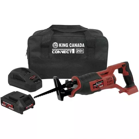 Reciprocating Saw - King Canada 20V Max Li-Ion Cordless Variable Speed Reciprocating Saw Kit, 8030LK-BC