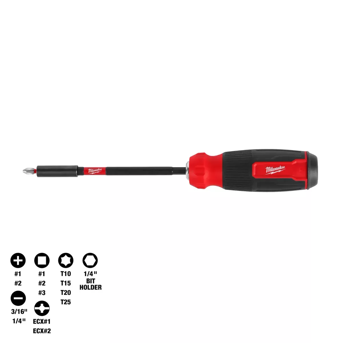 Screwdriver - Milwaukee 14-in-1 Multi-Bit Screwdriver W/ SHOCKWAVE Impact Duty™ Bits, 48-22-2915