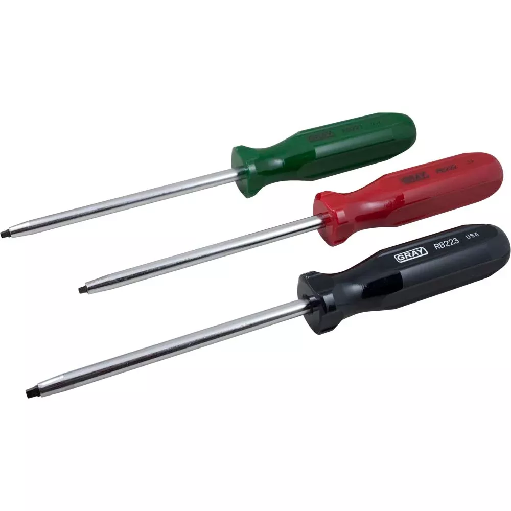 Screwdriver Set - Gray Tools 3 Piece Square Recess Set, SCD3A