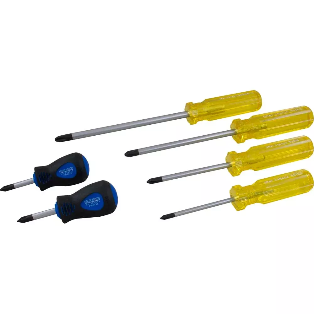Screwdriver Set - Gray Tools 6 Piece Phillips Set, SCD506