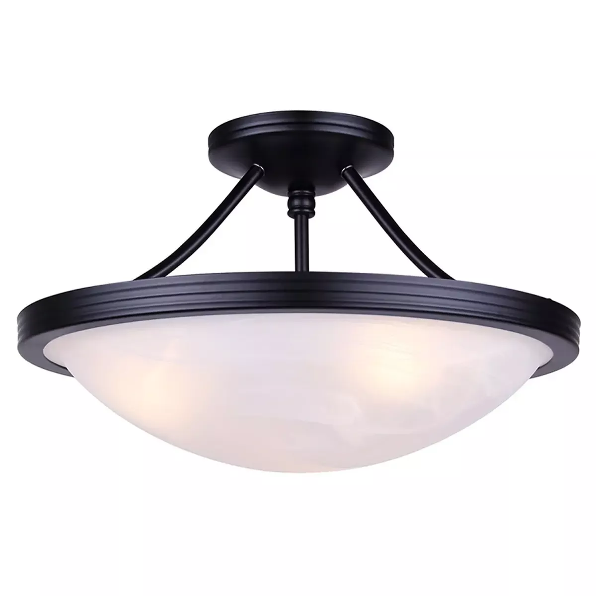 Semi-Flush Mount - Canarm DEVON Semi-Flush Mount Light, ISF41BK