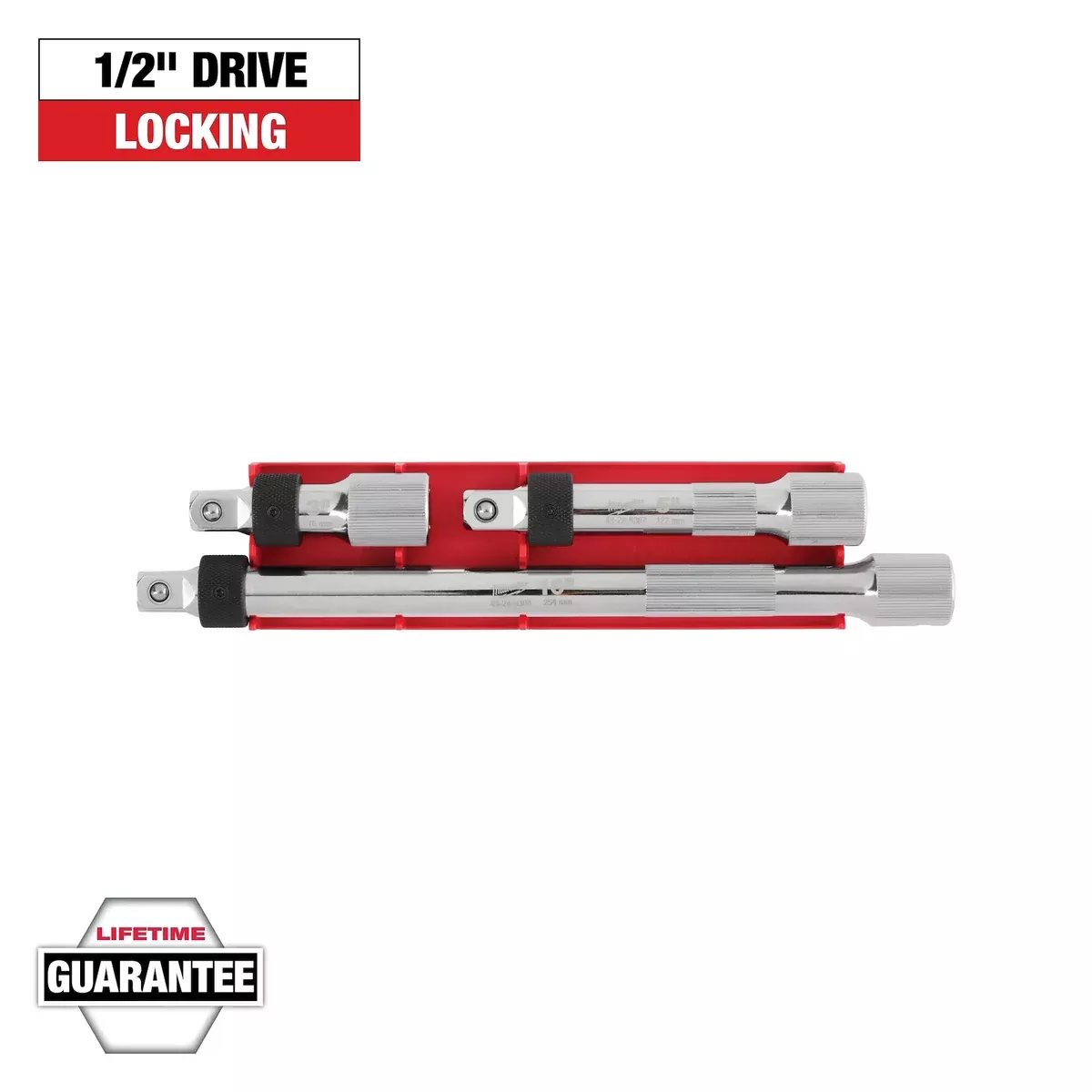Socket Extension Set - Milwaukee 3pc 1/2” Drive Locking Extension Set, 48-22-9362