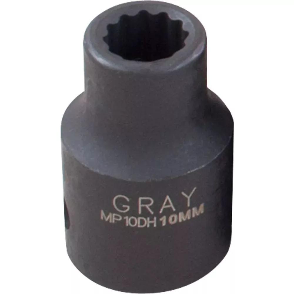 Socket - Gray Tools 1/2" Drive 12 Point Metric Standard Length Sockets - Impact Black Industrial Finish, Various Sizes