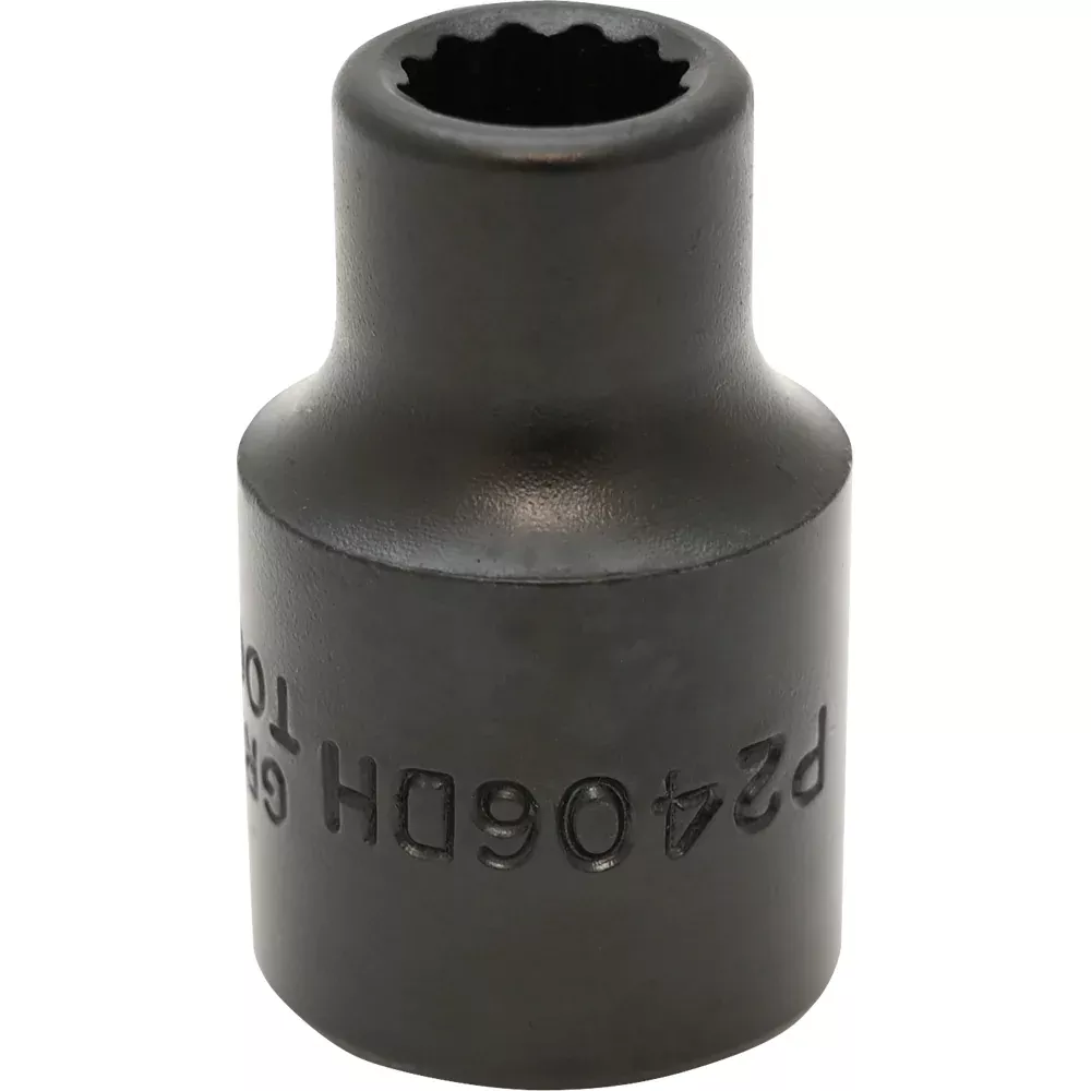 Socket - Gray Tools 1/2" Drive 12 Point Standard Length Sockets - Impact Black Industrial Finish, Various Sizes