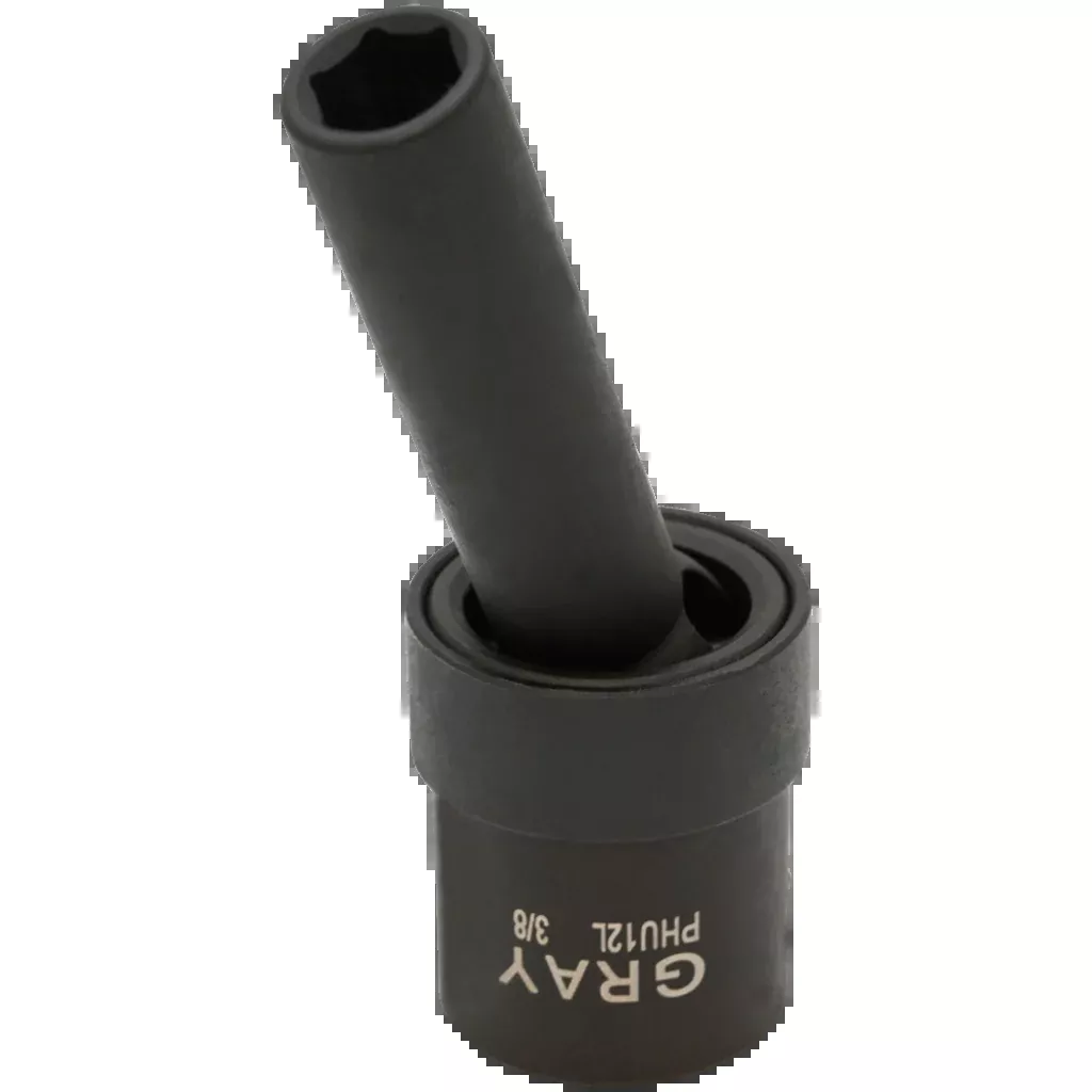 Socket - Gray Tools 1/2" Drive 6 Point Deep Universal Joint Sockets - Impact Black Industrial Finish, PHU
