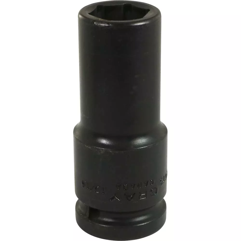 Socket - Gray Tools 3/4" Drive 6 Point Deep Length Socket - Impact Black Industrial Finish PL26