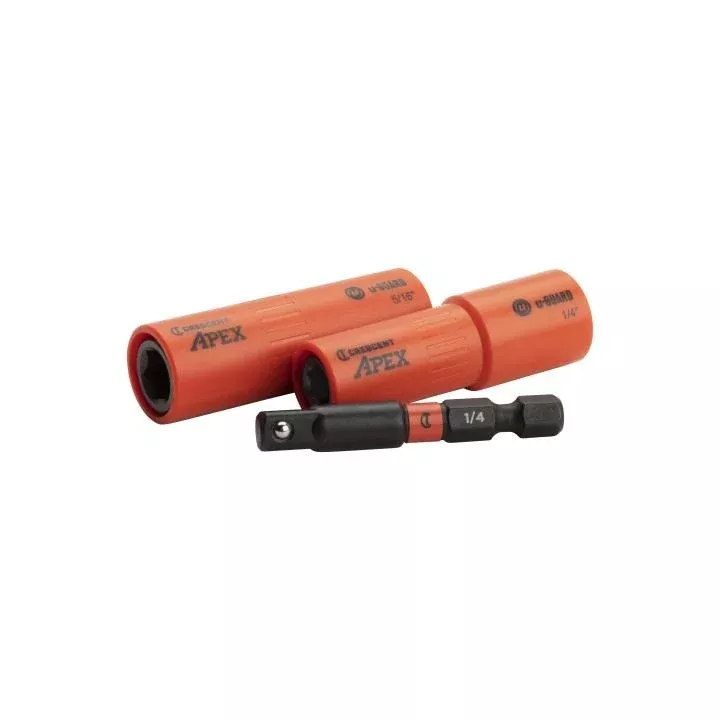 Socket Set - Crescent 3 Piece u-GUARD™ 1/4" Covered Socket Set, CAUGK2-31