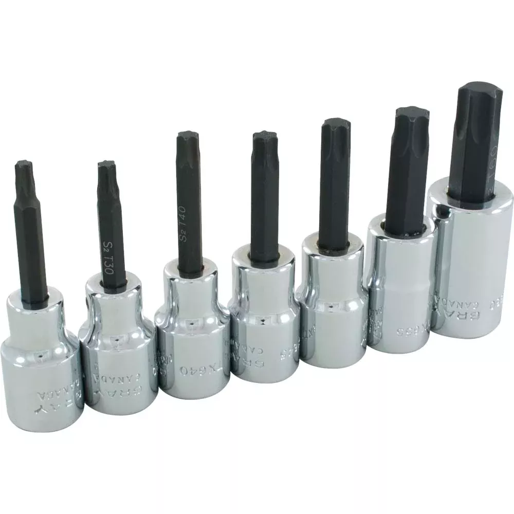 Socket Set - Gray Tools 1/2" Dr. 7 Piece Torx Head Socket Set, 35707
