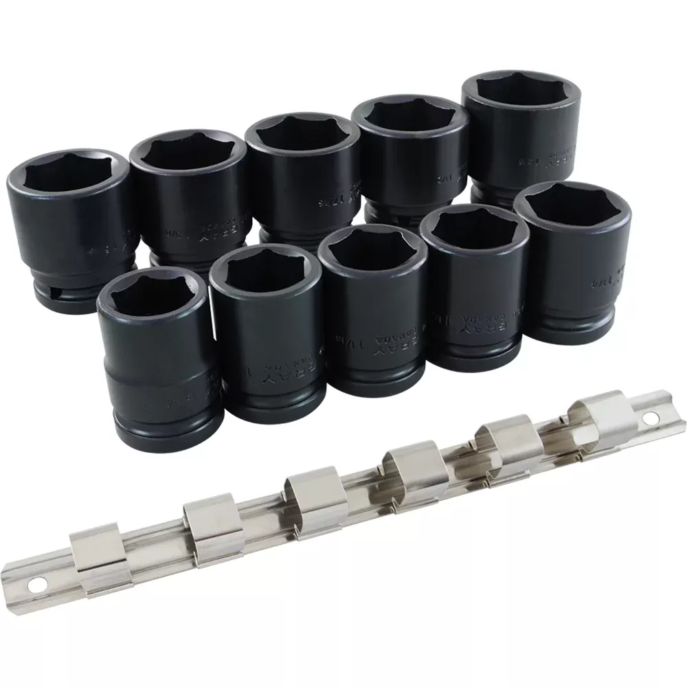 Socket Set - Gray Tools 3/4" Dr. 10 Piece 6 Point Standard SAE Impact Socket Set, 45010