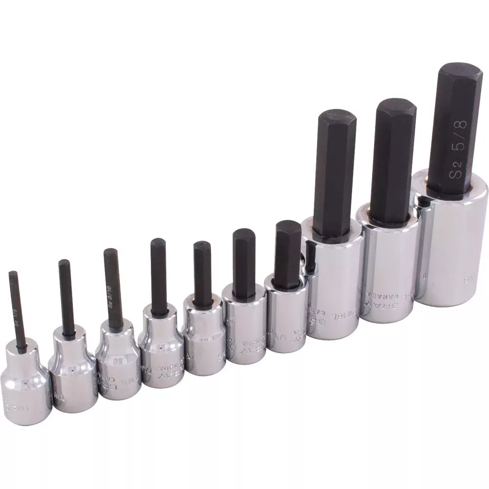 Socket Set - Gray Tools 3/8" & 1/2" Drive 10 Piece SAE Hex Head Socket Set, 25620
