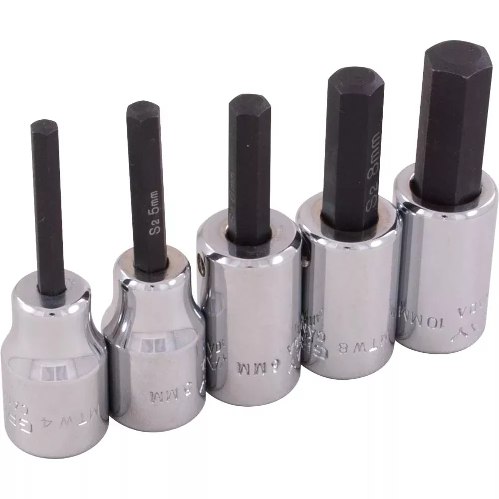Socket Set - Gray Tools 3/8" Dr. 5 Piece Standard Length Metric Hex Head Socket Set, 29605