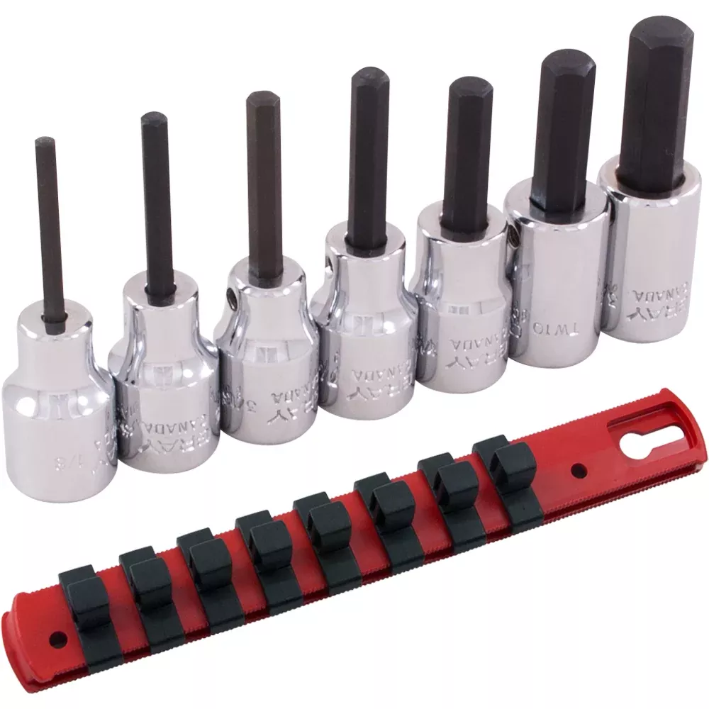 Socket Set - Gray Tools 3/8" Dr. 7 Piece SAE Hex Head Socket Set, 25607