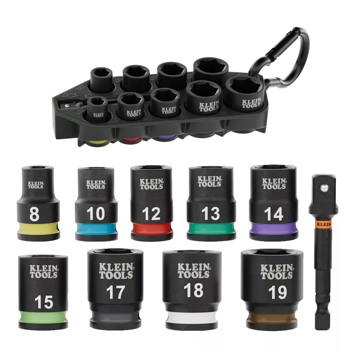 Socket Set - Klein Tools Grab-And-Go Impact Socket Set, Metric, 33808M / 33809M
