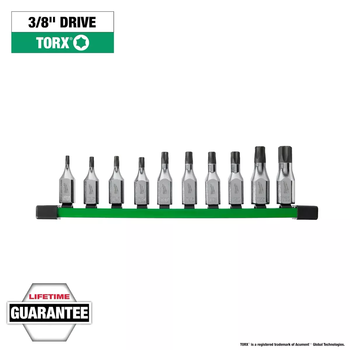 Socket Set - Milwaukee 10pc 3/8" Drive TORX Bit Socket Set, 48-22-9531