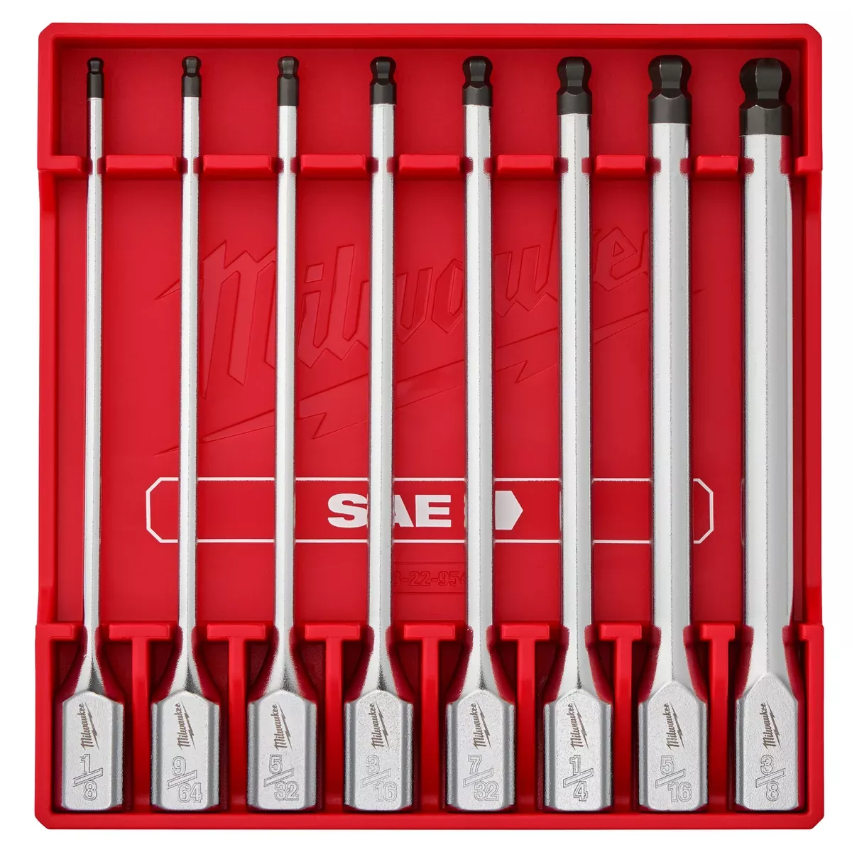Socket Set - Milwaukee 8pc 3/8” Drive Long Ball End Hex Bit Socket Set - SAE, 48-22-9549