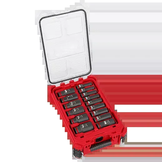 Socket Set - Milwaukee SHOCKWAVE Impact Duty™ Socket 1/2” Dr 15PC SAE PACKOUT Set, 49-66-6802