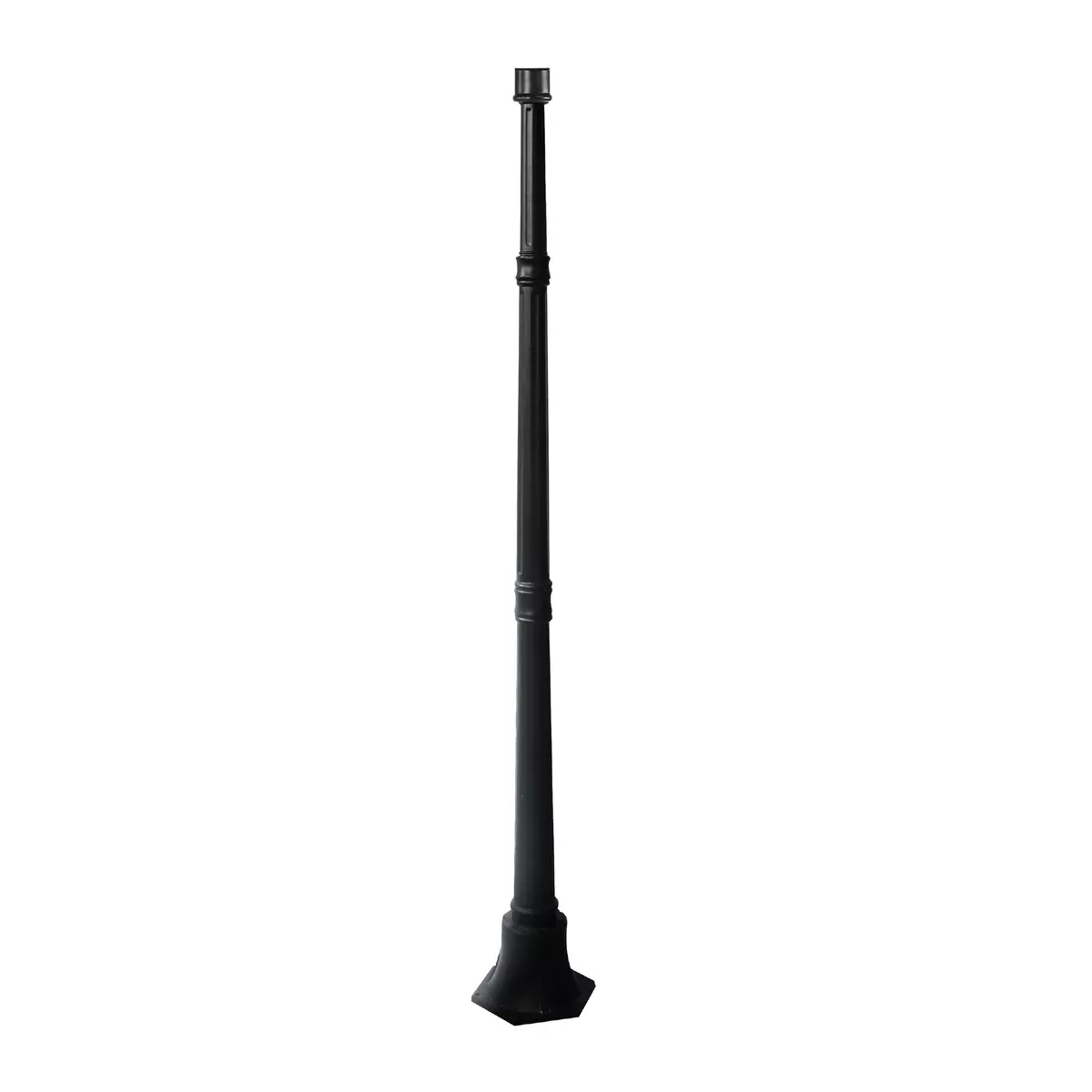 Solar Light Base - Classy Caps Black Aluminum Lamp Post Base, LPB59