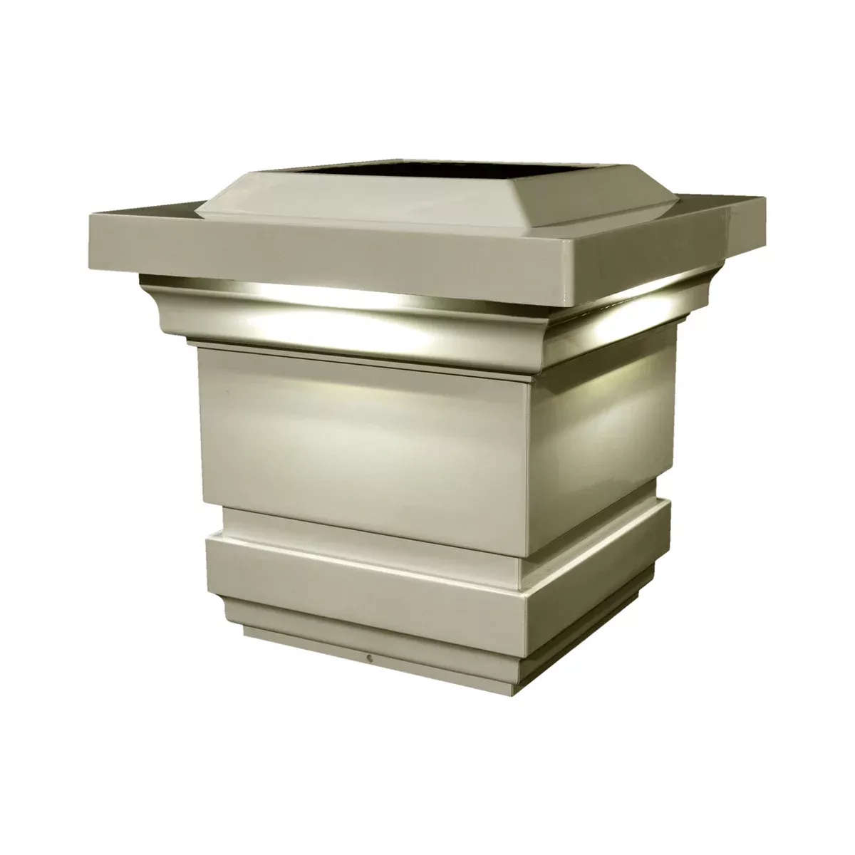 Solar Post Cap - Classy Caps 4" x 4" Tan PVC Classy, SLO74T